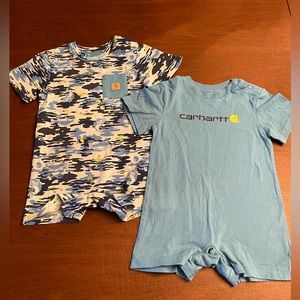 Carhartt Boys Fish Print 2-Piece Romper Set - NEW